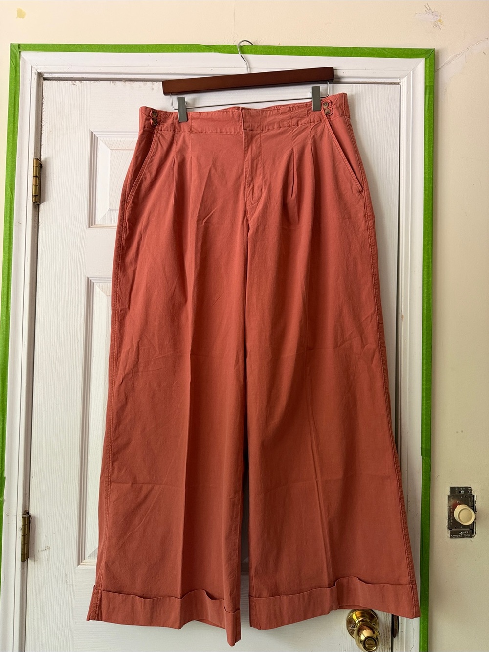 American Eagle Outfitters Wide-Leg Pants in Coral Rust